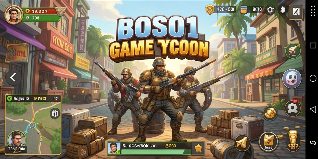 Tampilan gameplay BOS01 yang menarik dalam genre Tycoon.