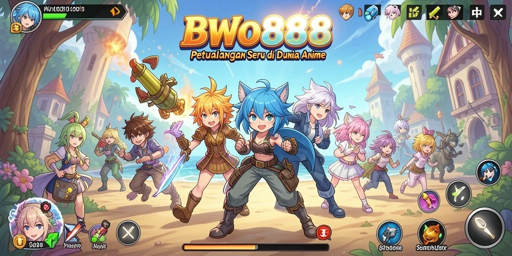 Tampilan gameplay BWO888 dengan karakter anime yang memukau.