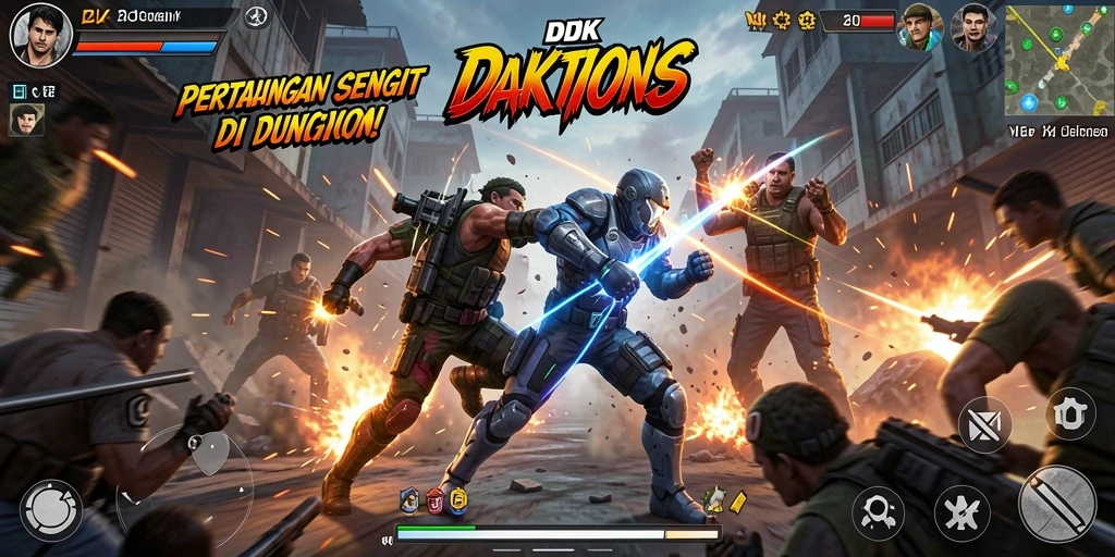 Screenshot gameplay DKK yang menampilkan aksi pertarungan seru.