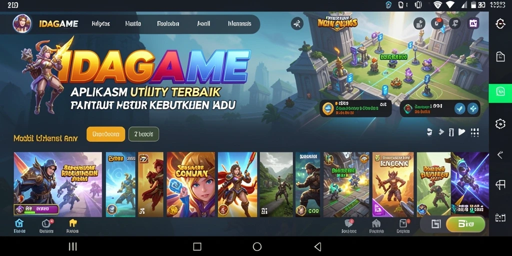 Tampilan antarmuka IDAGAME yang intuitif dan modern.