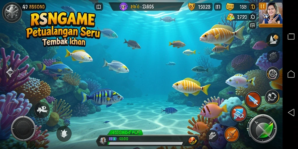 Tampilan menarik dari gameplay RSNGAME saat menembak ikan.