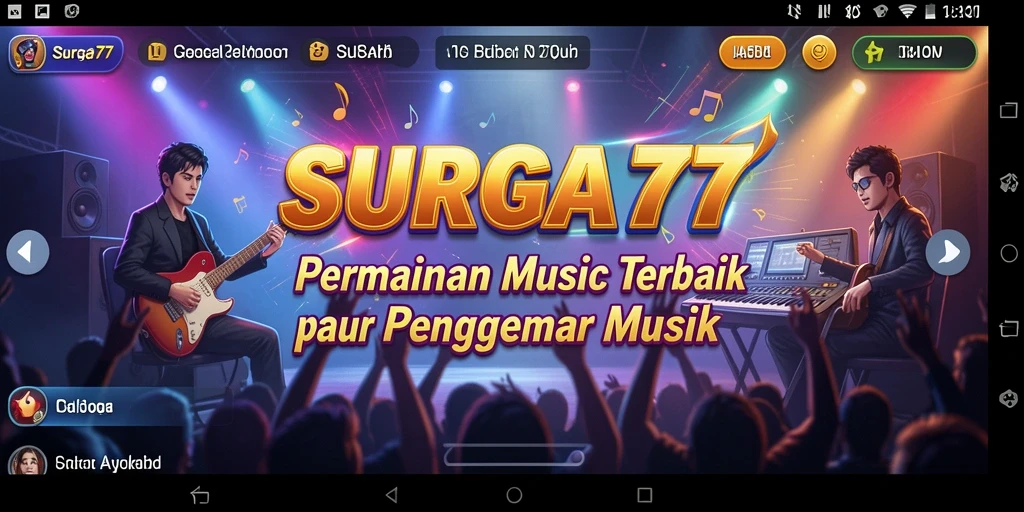 Tampilan menarik dari gameplay SURGA77 dengan berbagai alat musik.