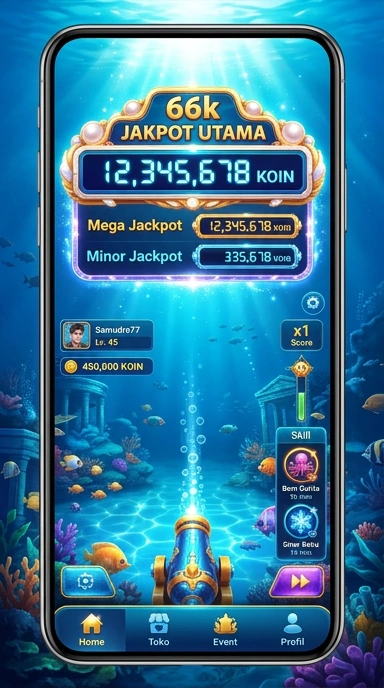 Tampilan utama aplikasi 66k yang user-friendly.